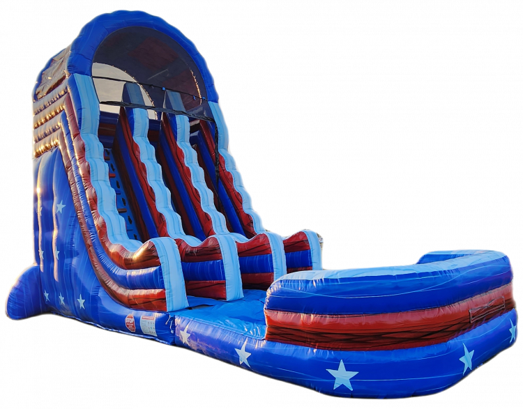 23ft Stars & Stripes Double Lane Wet/Dry Slide